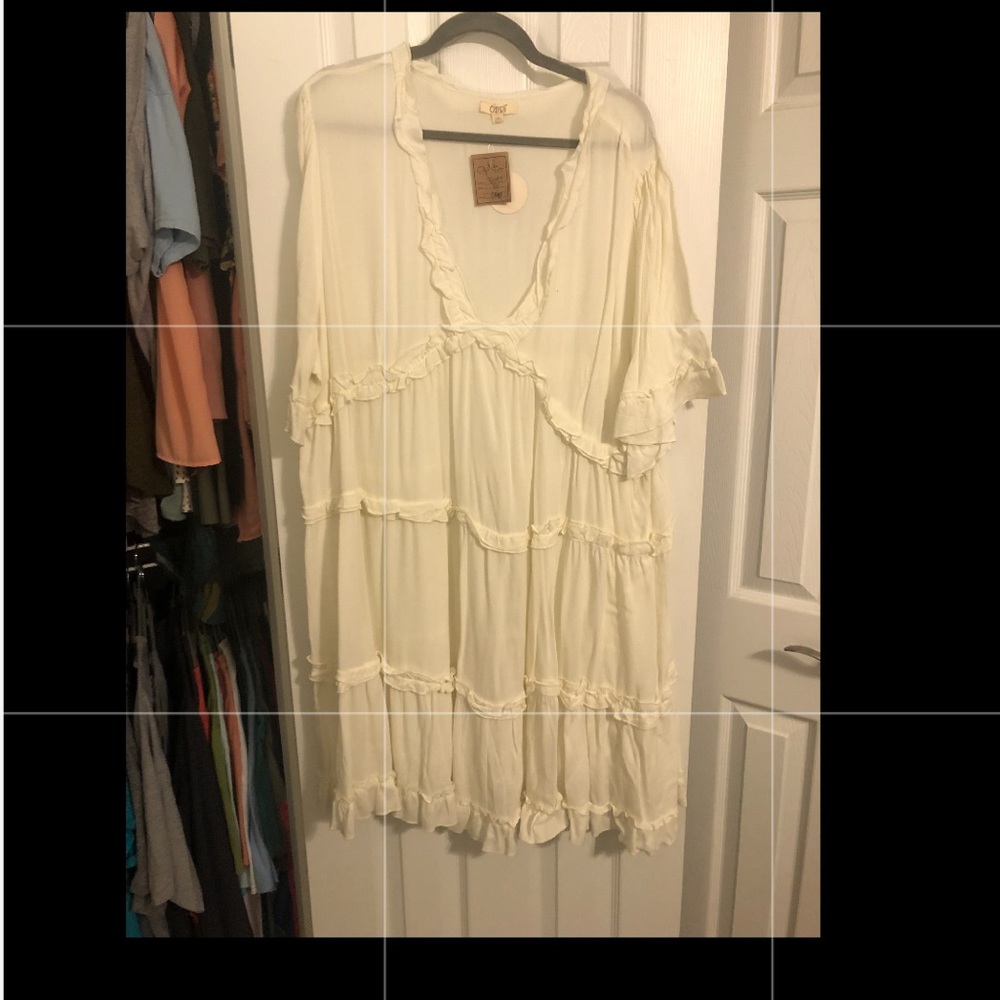 Cream Ruffled Dress